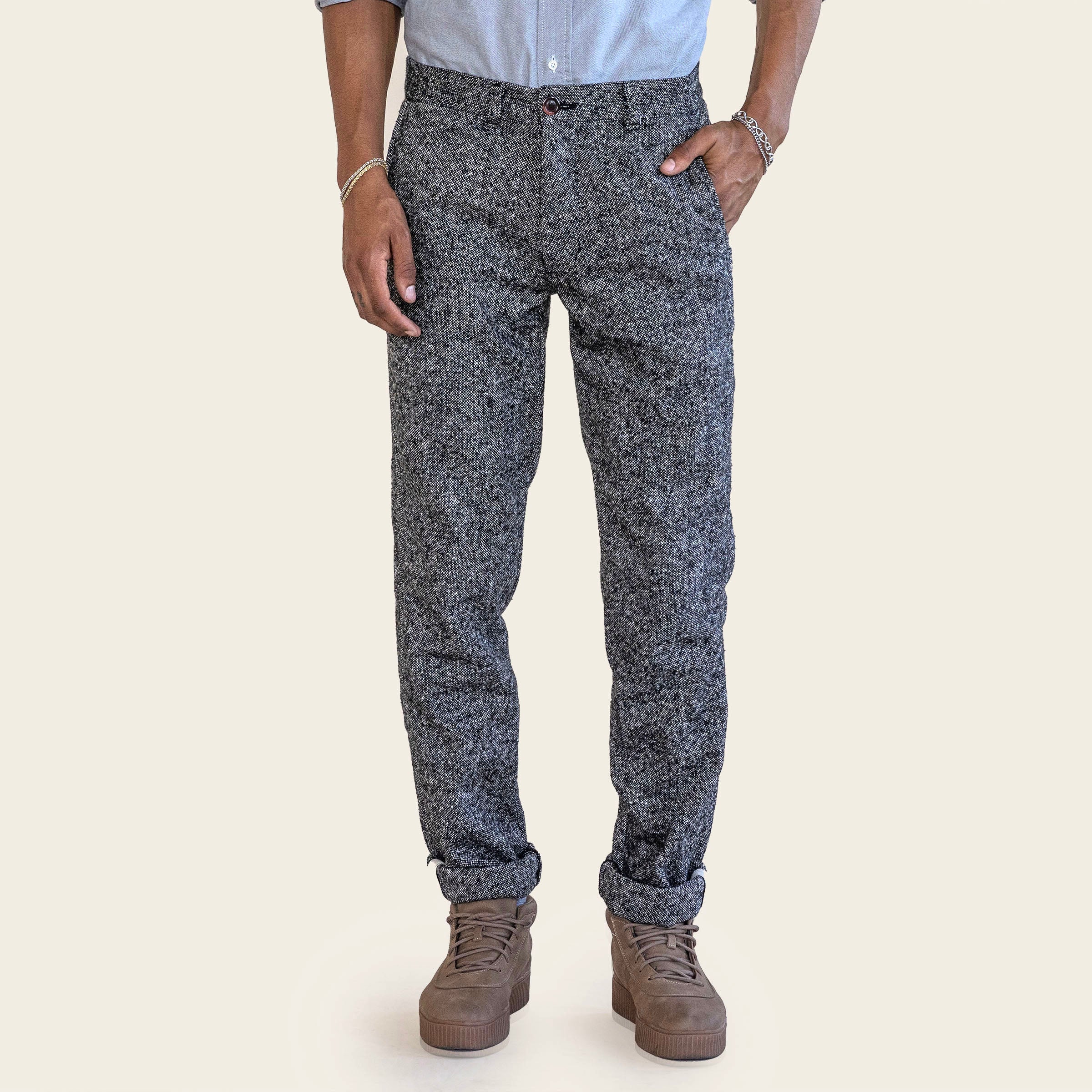 Rivet Chino Washable Donegal Tweed Pewter