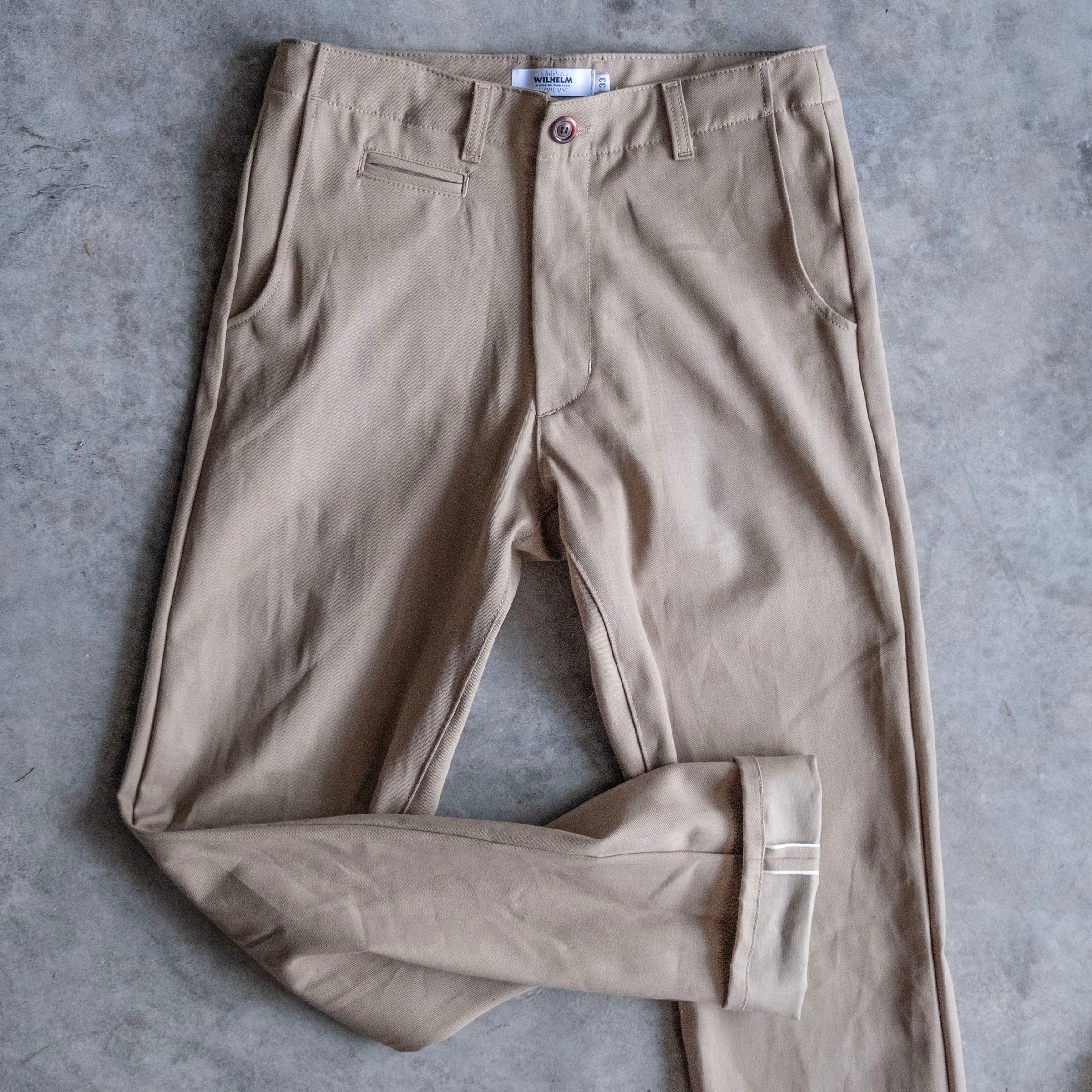 Wilhelm Selvedge Chino 9oz Kaihara Khaki Twill 30, 35, 38