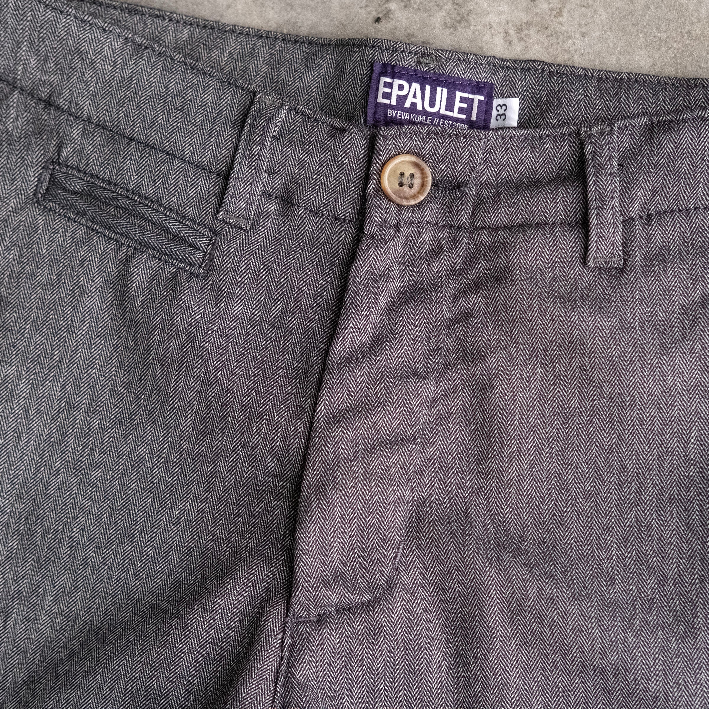 Wilhelm Chino Grey Herringbone Washable Tech Wool