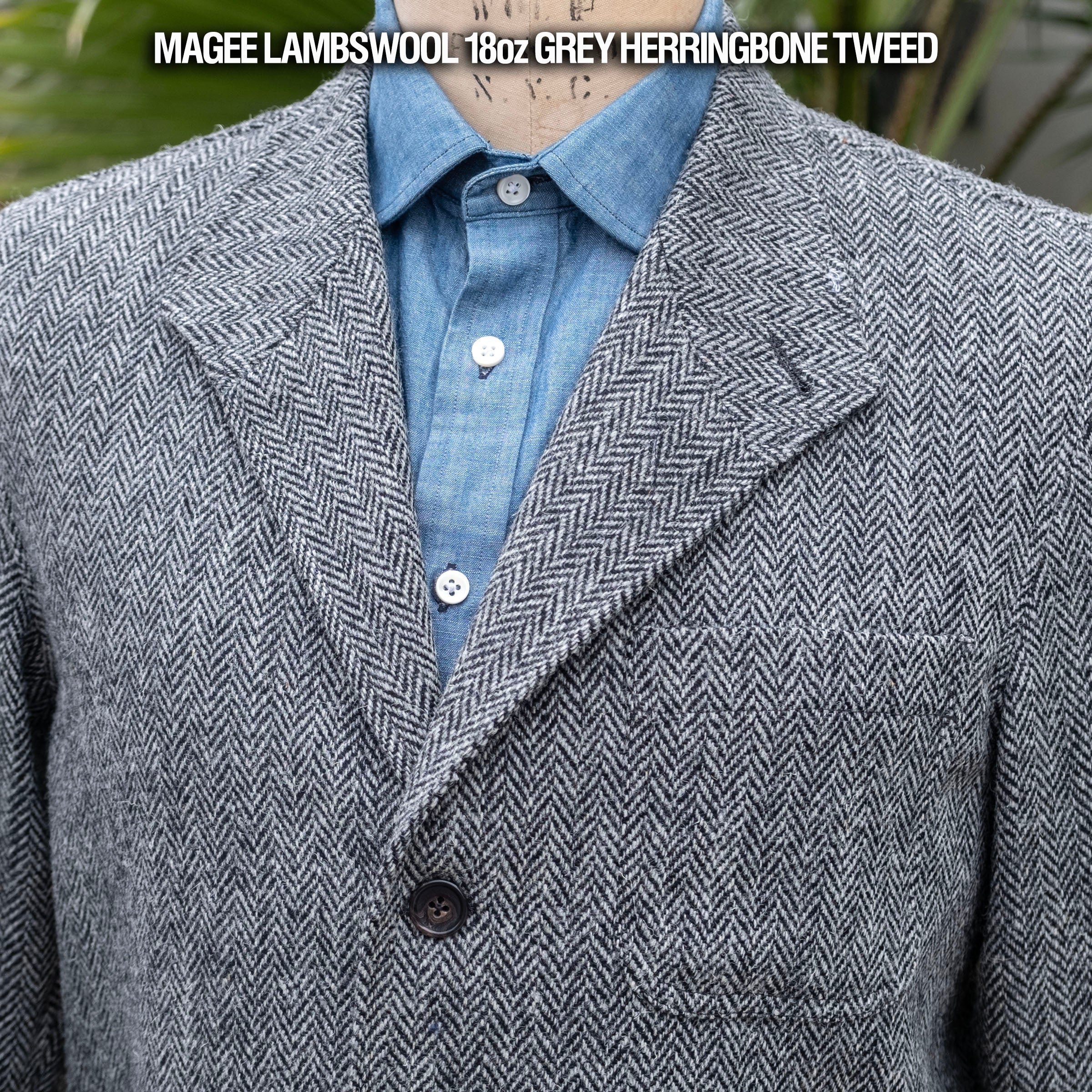 BS Grey Herrringbone Magee Tweed Suit