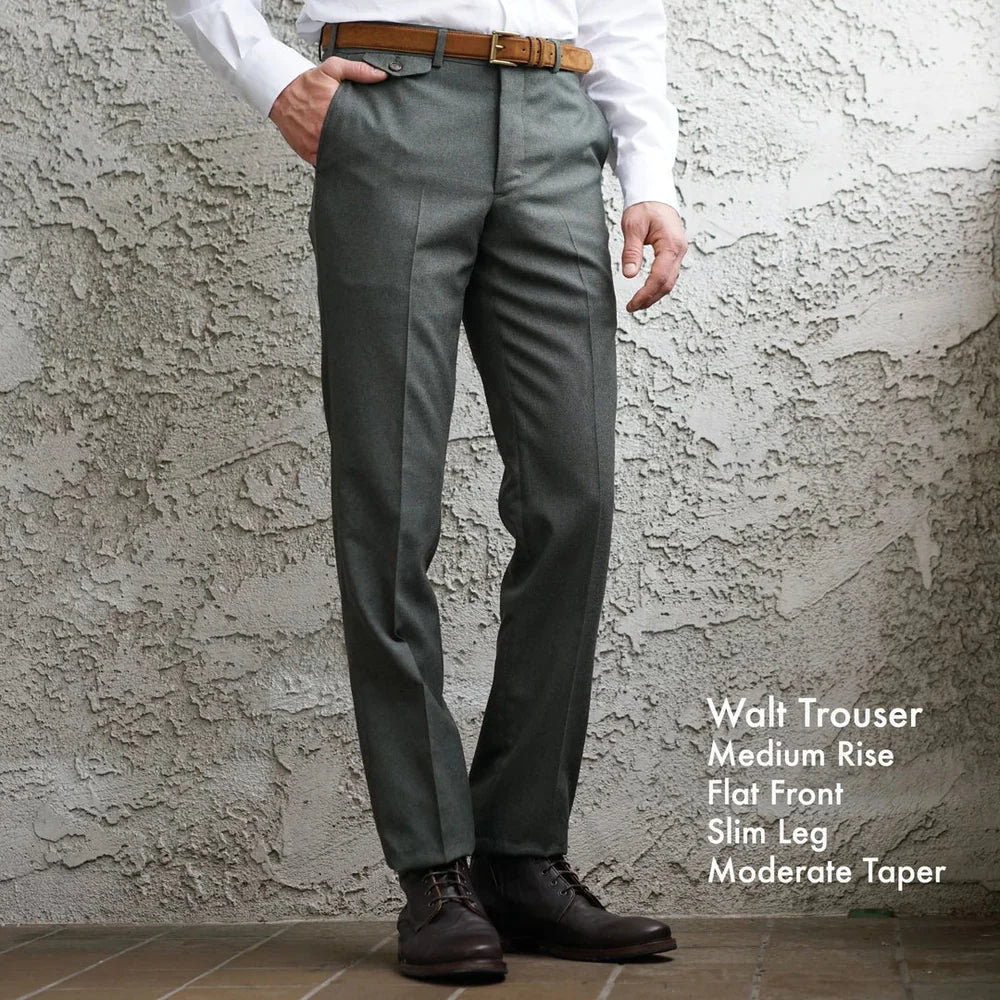 Custom Trousers in Dyed 10oz Brisbane Moss Khaki Twill (10 Units)