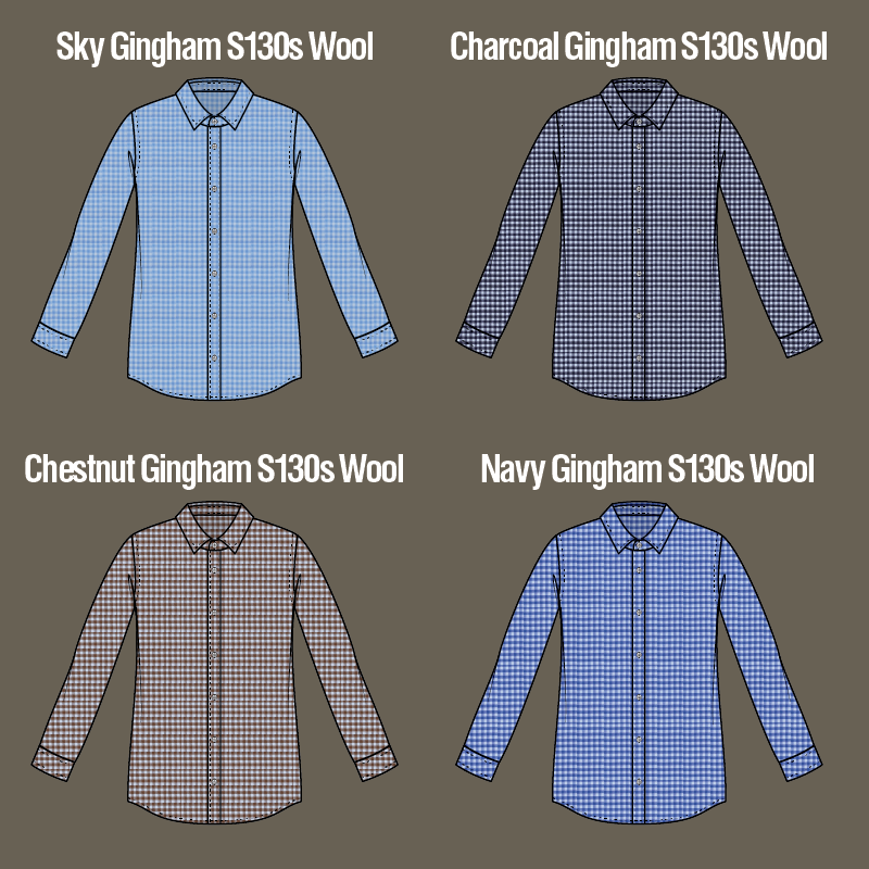 Custom Shirting Washable S130s Wool Business Casual