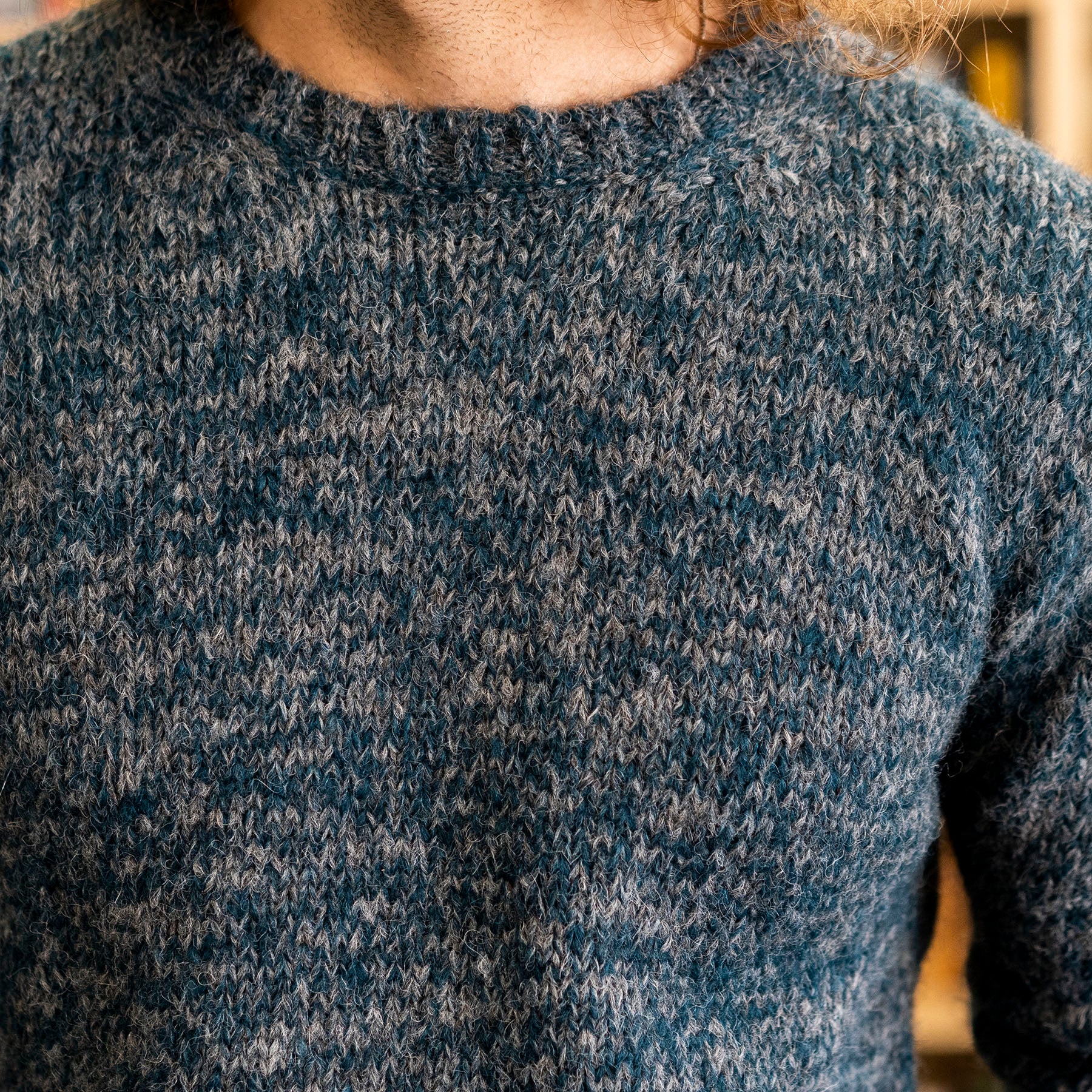 Alpaca Handknit Marled Crewneck Sweaters